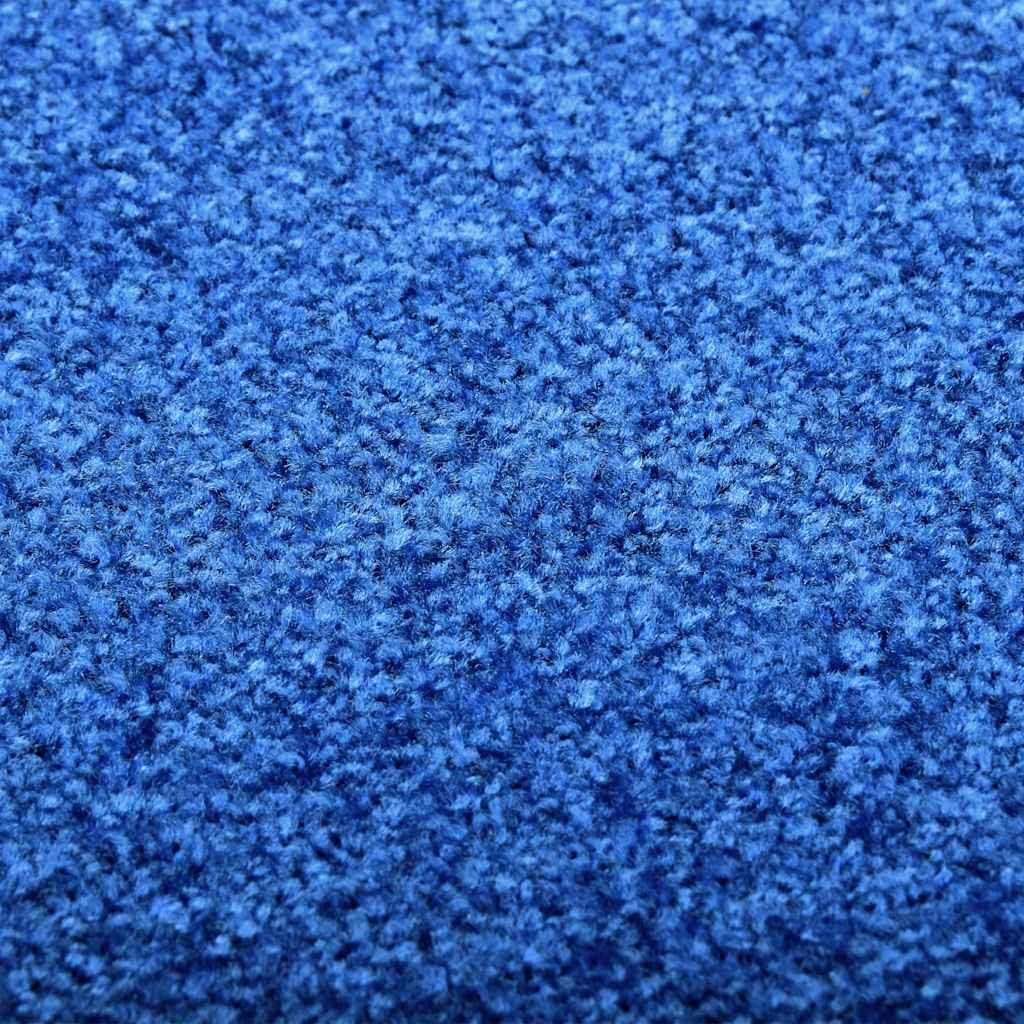 323443 vidaXL Doormat Washable Blue 90x150 cm