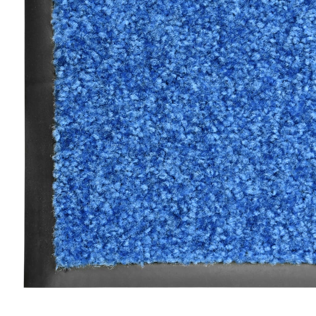 vidaXL Doormat Washable Blue 90x150 cm