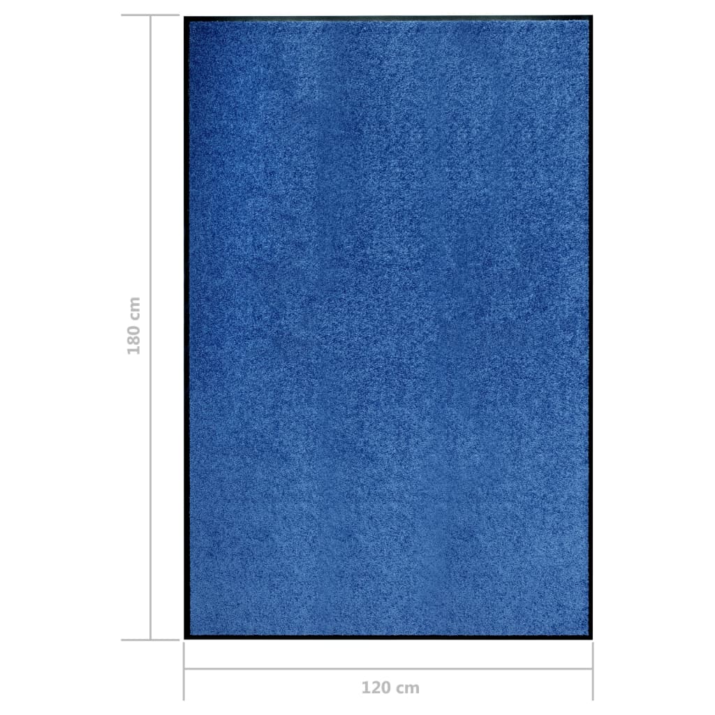 vidaXL Doormat Washable Blue 120x180 cm