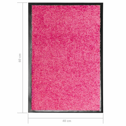 323445 vidaXL Doormat Washable Pink 40x60 cm