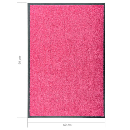 vidaXL Doormat Washable Pink 60x90 cm