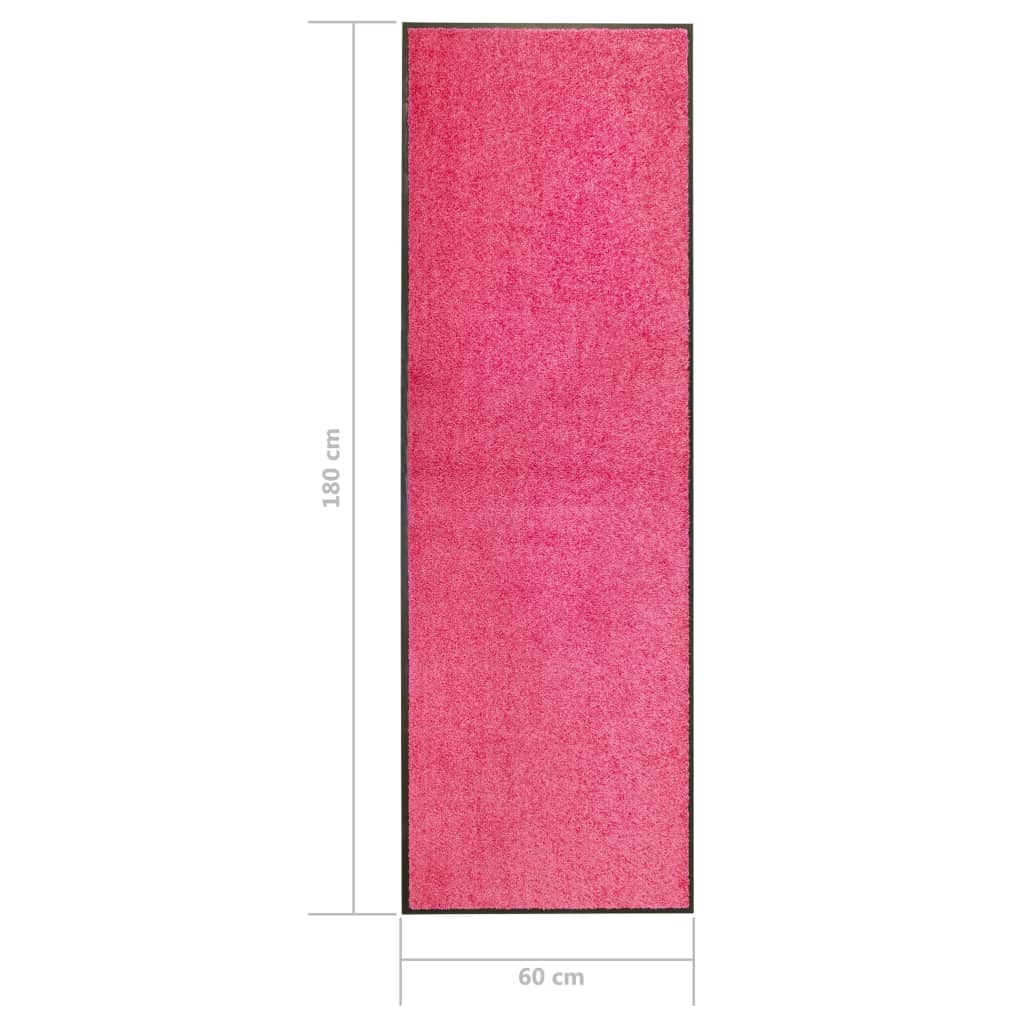 vidaXL Doormat Washable Pink 60x180 cm