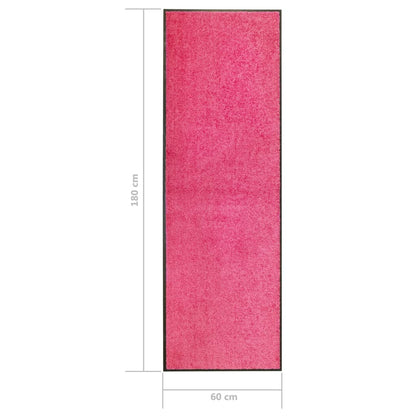 vidaXL Doormat Washable Pink 60x180 cm