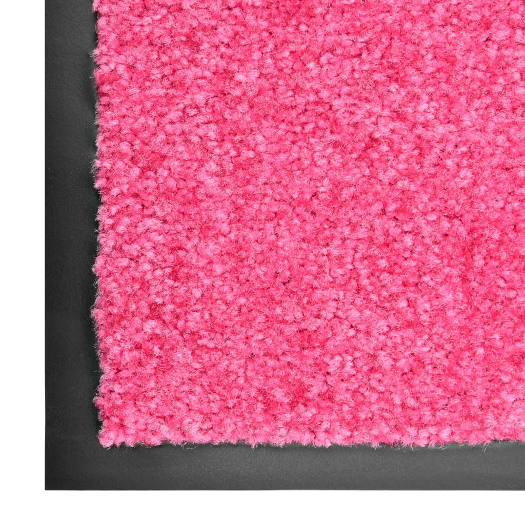 vidaXL Doormat Washable Pink 90x120 cm
