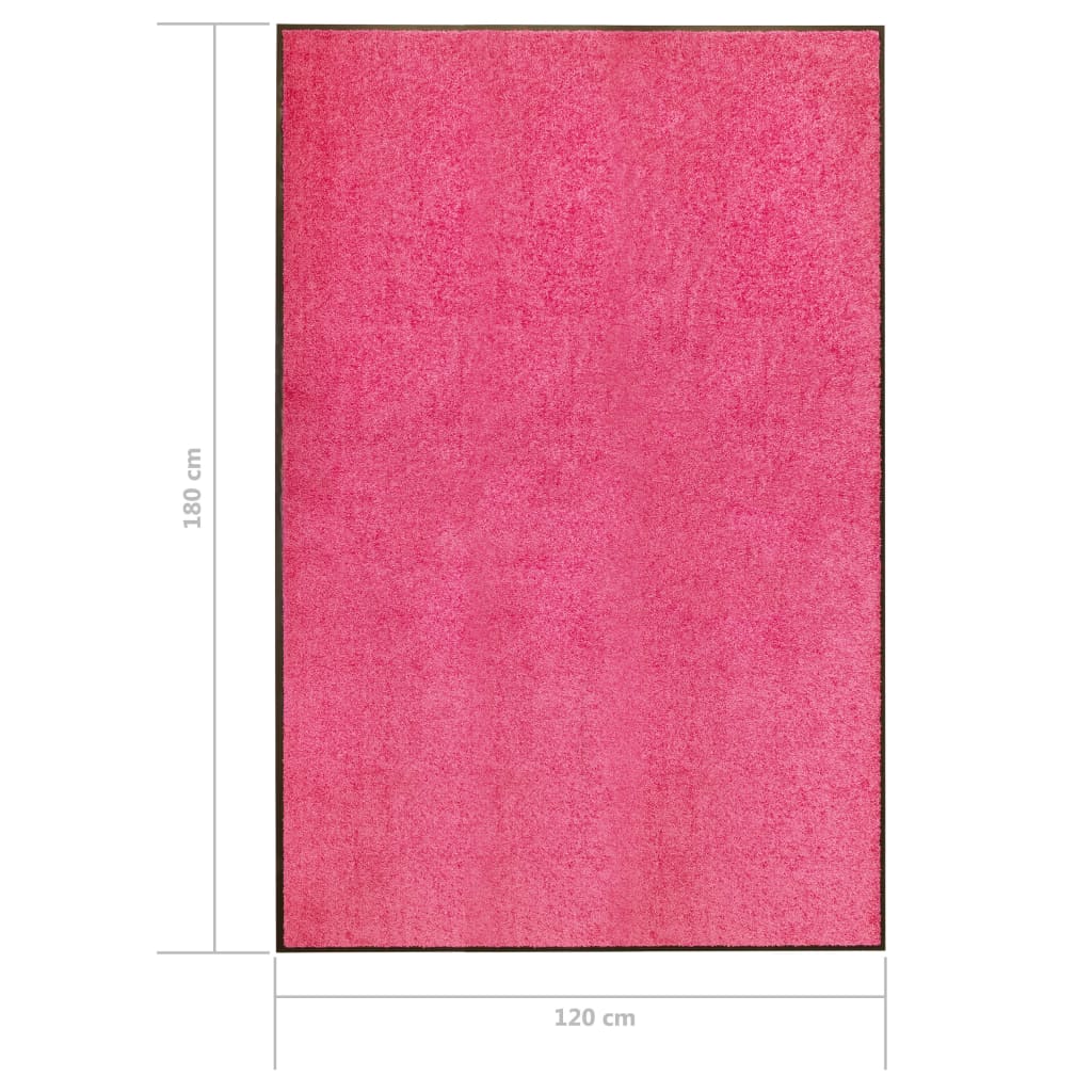 vidaXL Doormat Washable Pink 120x180 cm