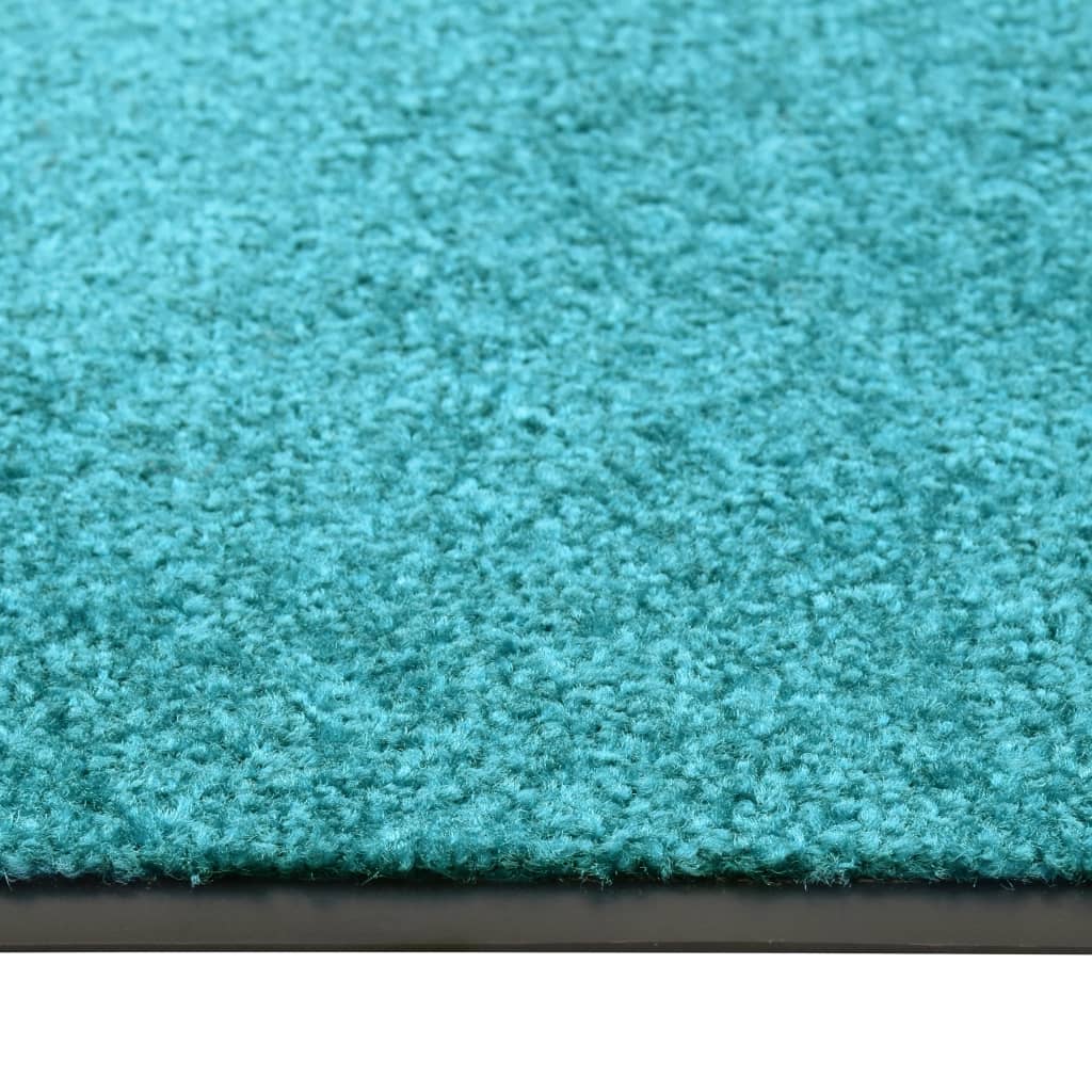 vidaXL Doormat Washable Cyan 60x90 cm