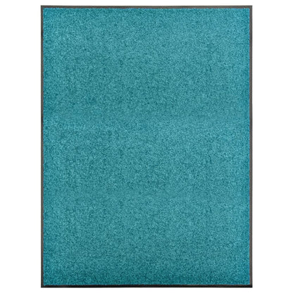 vidaXL Doormat Washable Cyan 90x120 cm