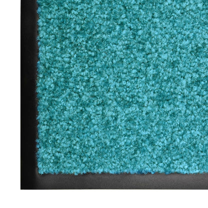 vidaXL Doormat Washable Cyan 90x120 cm