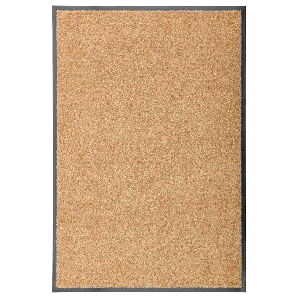 323464 vidaXL Doormat Washable Cream 60x90 cm