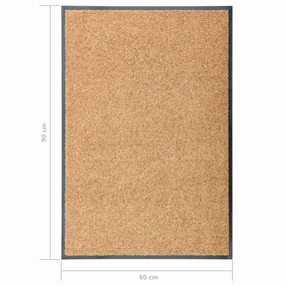 323464 vidaXL Doormat Washable Cream 60x90 cm
