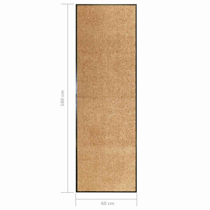 323465 vidaXL Doormat Washable Cream 60x180 cm