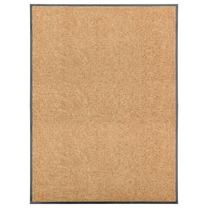 vidaXL Doormat Washable Cream 90x120 cm