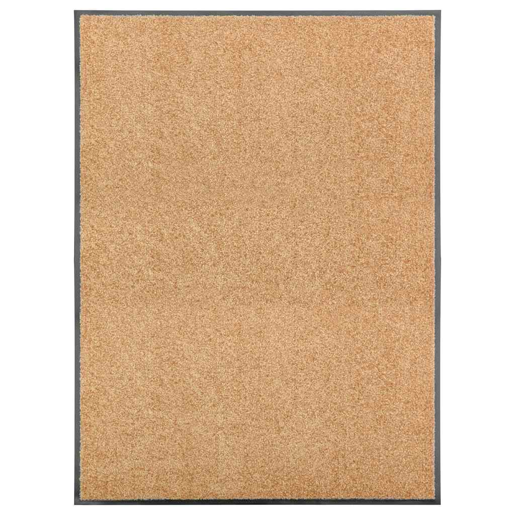 323466 vidaXL Doormat Washable Cream 90x120 cm