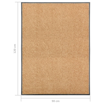 vidaXL Doormat Washable Cream 90x120 cm