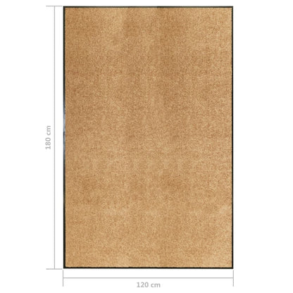 vidaXL Doormat Washable Cream 120x180 cm