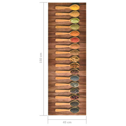 vidaXL Kitchen Floor Mat Washable Spoon 45x150 cm