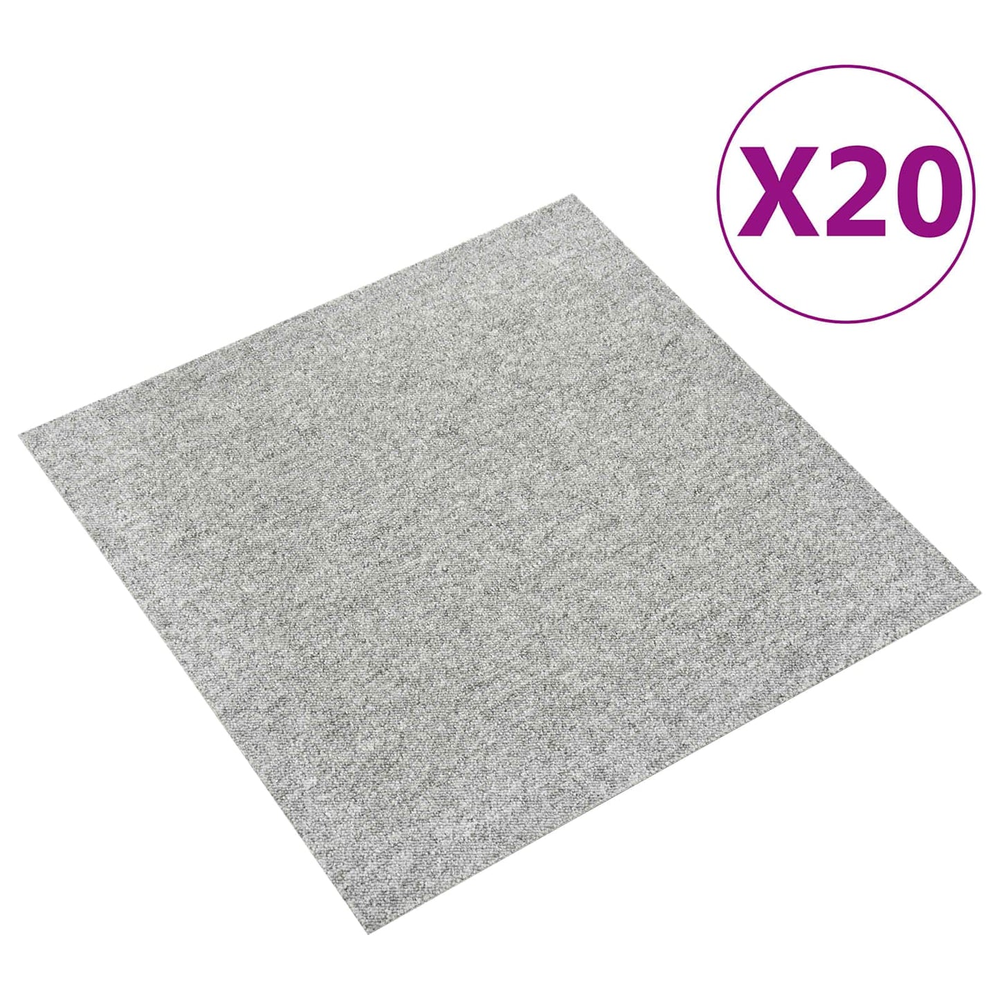 vidaXL Carpet 20 pcs Light Grey 50 x 50 cm 100% Polypropylene