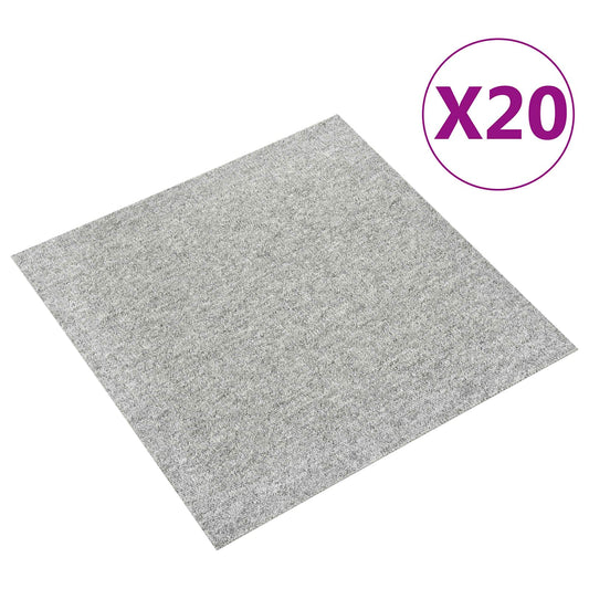 vidaXL Carpet 20 pcs Light Grey 50 x 50 cm 100% Polypropylene