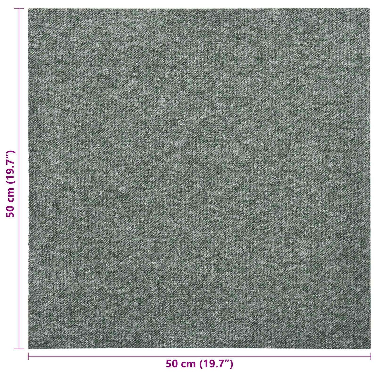 vidaXL Carpet 20 pcs Green 50 x 50 cm 100% Polypropylene