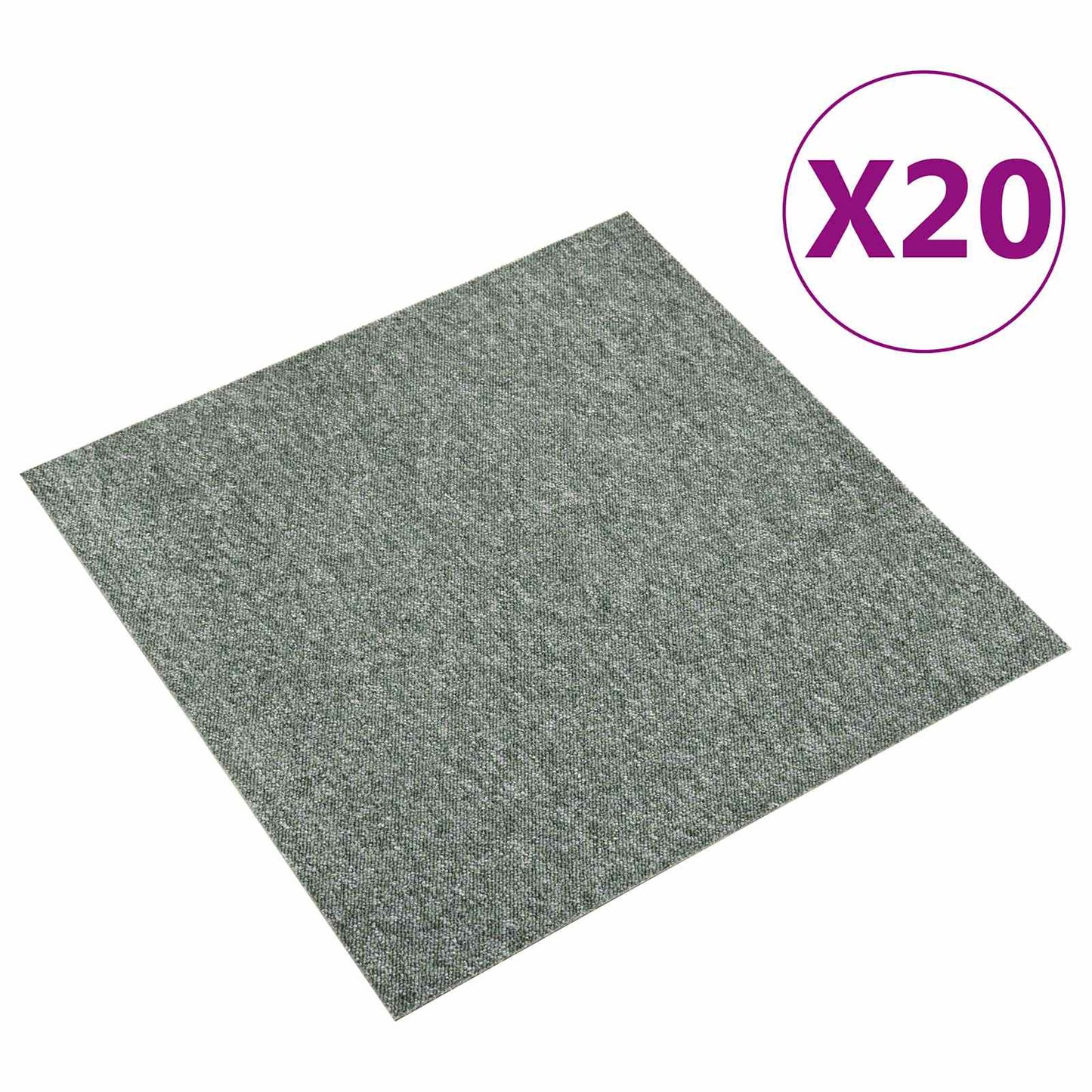 vidaXL Carpet 20 pcs Green 50 x 50 cm 100% Polypropylene