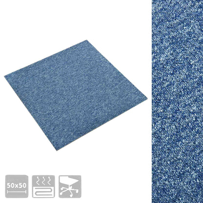 vidaXL Carpet 20 pcs Blue 50 x 50 cm 100% Polypropylene