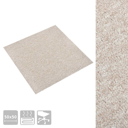 vidaXL Carpet 20 pcs Light Beige 50 x 50 cm 100% Polypropylene