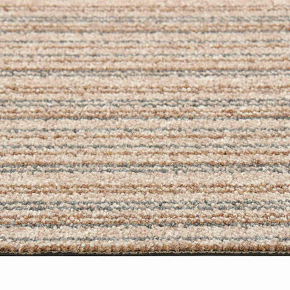 vidaXL Carpet 20 pcs Striped Beige 50 x 50 cm 100% Polypropylene