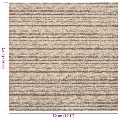 vidaXL Carpet 20 pcs Striped Beige 50 x 50 cm 100% Polypropylene