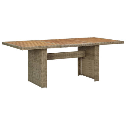 vidaXL Garden Dining Table Brown 200x100x74 cm Poly Rattan