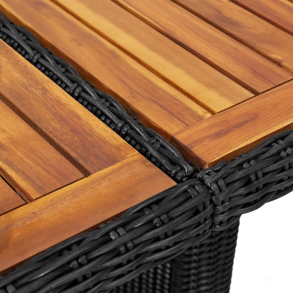 vidaXL Garden Dining Table Black 200x100x74 cm Poly Rattan