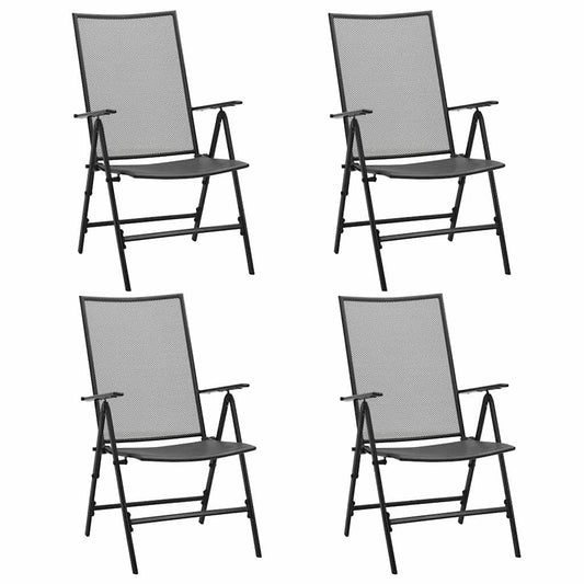 vidaXL Mesh Folding Chairs 4 pcs Steel Anthracite