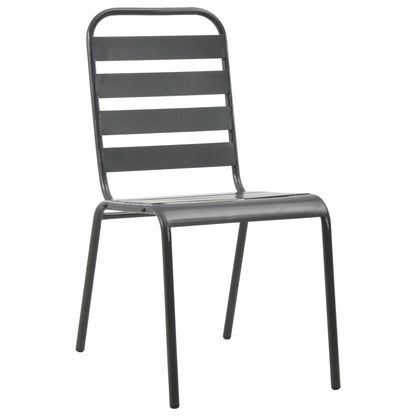 vidaXL Outdoor Chair | Set of 4 | Dark Grey | E-coated Steel | Standard