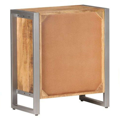 vidaXL Sideboard | Natural wood, grey | Rough mango wood, iron | 60x35x70 cm