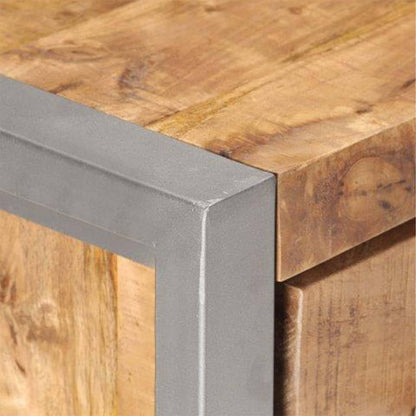 vidaXL Sideboard | Natural wood, grey | Rough mango wood, iron | 60x35x70 cm