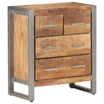 vidaXL Sideboard | Natural wood, grey | Rough mango wood, iron | 60x35x70 cm