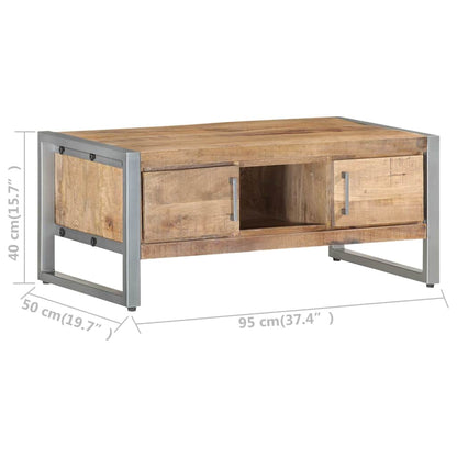 323489 vidaXL Coffee Table 95x50x40 cm Rough Mango Wood