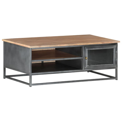 vidaXL Coffee Table Grey 90x50x35 cm Solid Acacia Wood