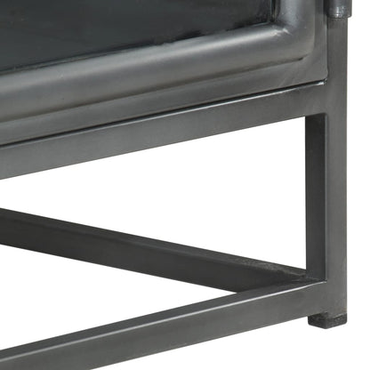 vidaXL Bedside Cabinet | Grey | Solid acacia wood, glass, steel | Medium