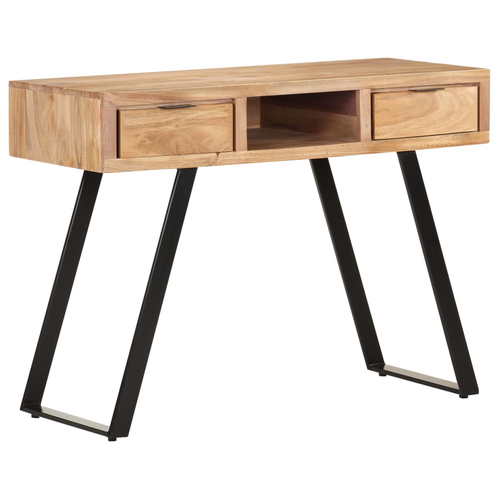 vidaXL Desk 107x45x79 cm Solid Acacia Wood with Live Edges