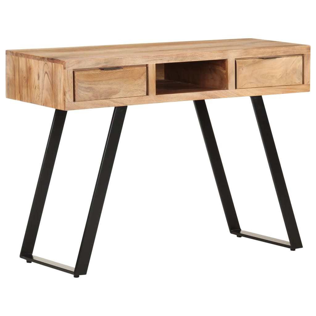 vidaXL Desk 107x45x79 cm Solid Acacia Wood with Live Edges
