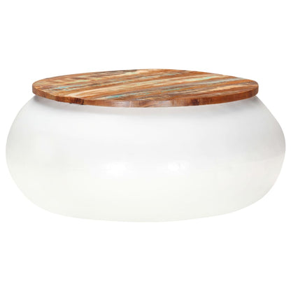 vidaXL Coffee Table White 68x68x30 cm Solid Reclaimed Wood