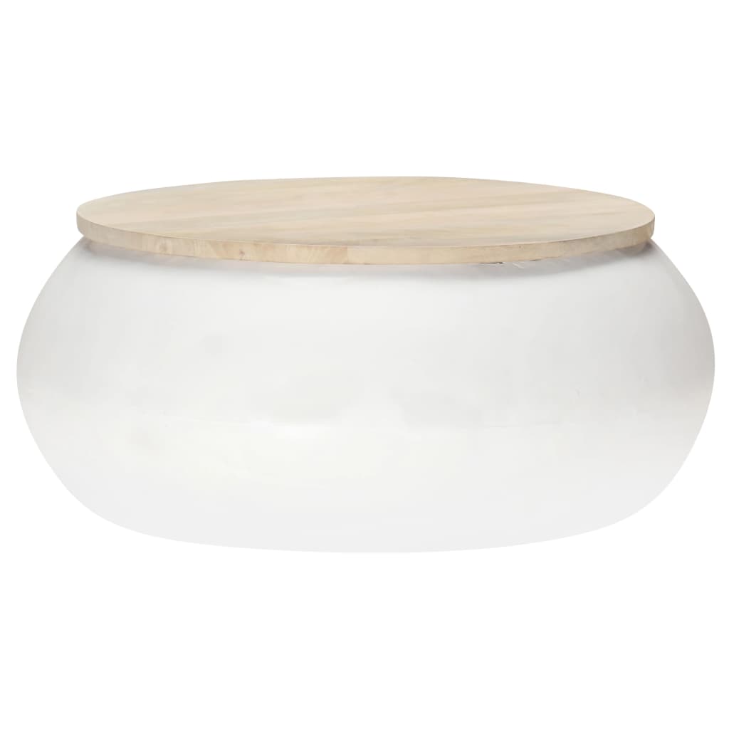 vidaXL Coffee Table White 68x68x30 cm Solid Mango Wood