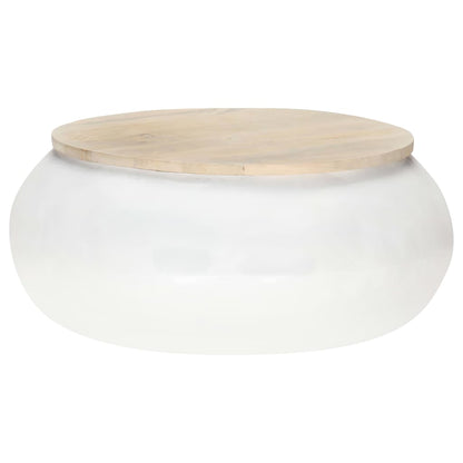 vidaXL Coffee Table White 68x68x30 cm Solid Mango Wood