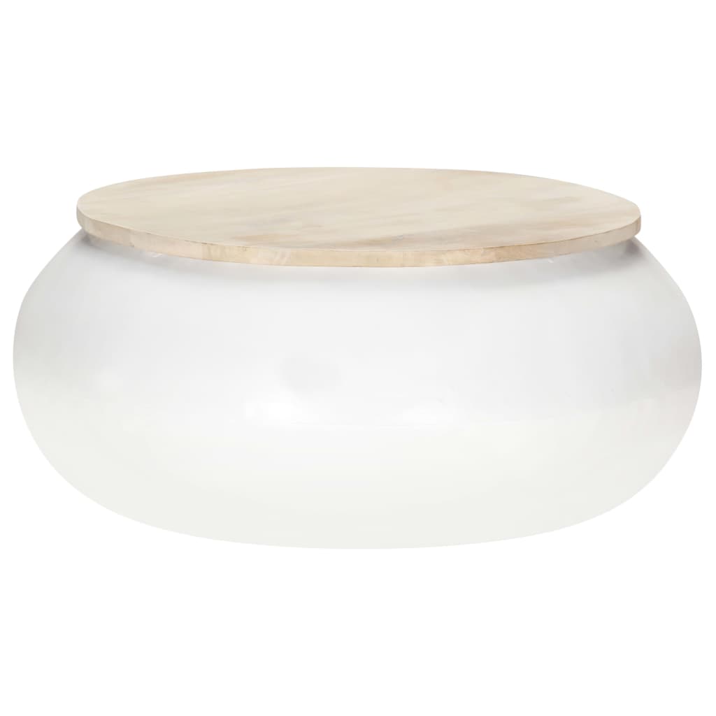 vidaXL Coffee Table White 68x68x30 cm Solid Mango Wood