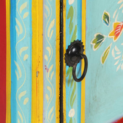 vidaXL Hand Painted Highboard 40x30x90 cm Solid Mango Wood