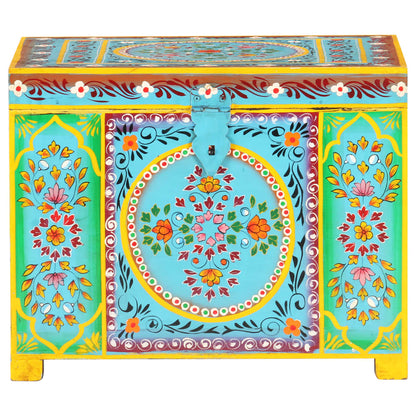 vidaXL Hand Painted Storage Box 50x40x40 cm Solid Mango Wood
