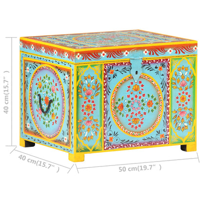 vidaXL Hand Painted Storage Box 50x40x40 cm Solid Mango Wood