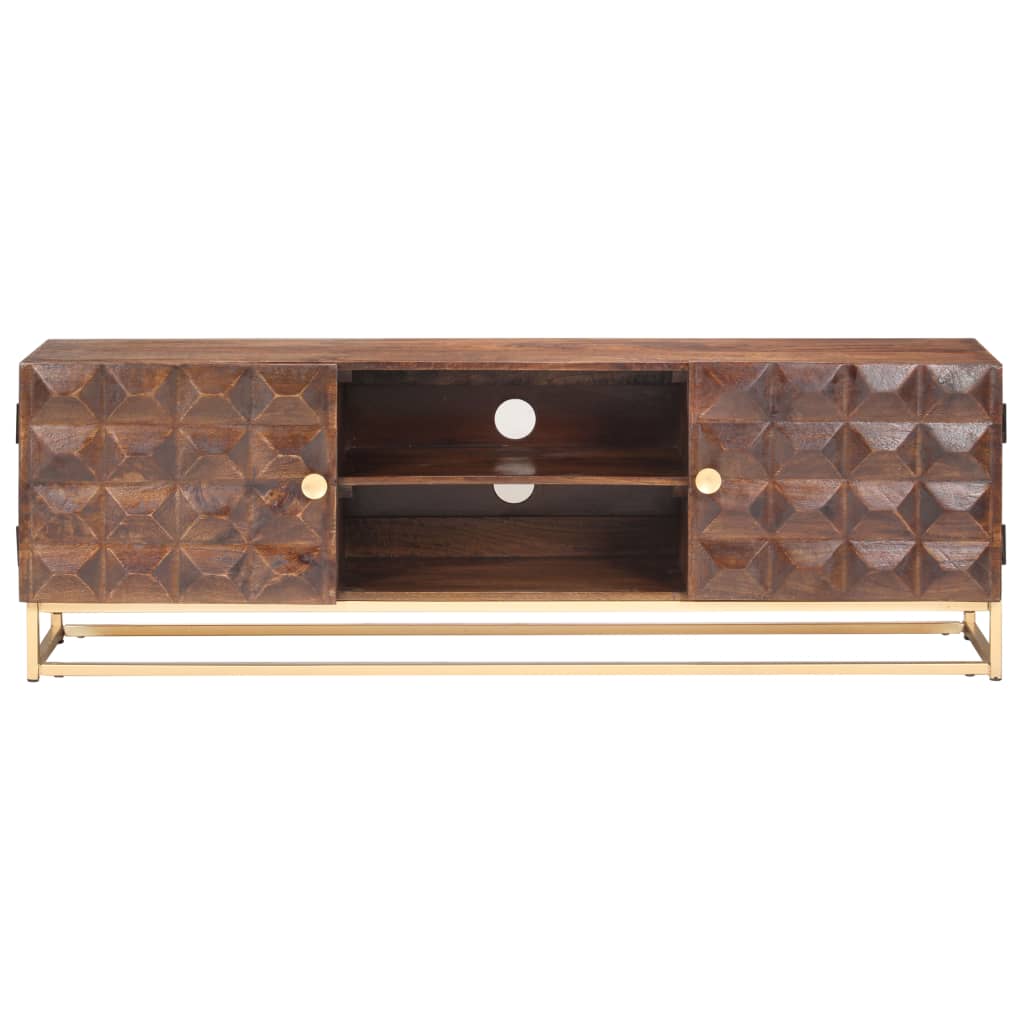 vidaXL TV Cabinet 124x29x45 cm Solid Mango Wood
