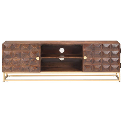 vidaXL TV Cabinet 124x29x45 cm Solid Mango Wood