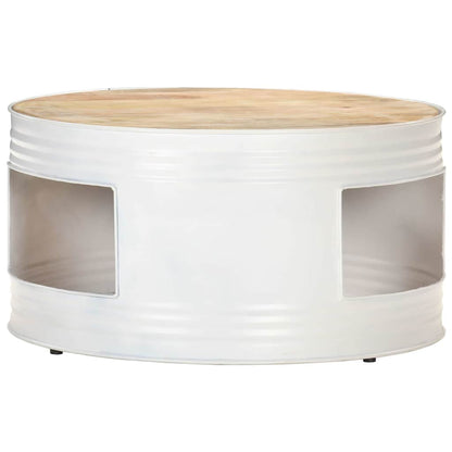 321932 vidaXL Coffee Table White 68x68x36 cm Solid Mango Wood